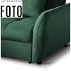 Rohová sedacia súprava LAOS detail bočnej opierky a čalúnenia v zelenej farbe, priblížený produktový záber.