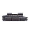 Rovná sedacia súprava DRACO SOFA V8 tmavosivá, čelný produktový pohľad na rovný tvar s prešívanými sedákmi a dvomi opierkami hlavy.
