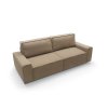 Rozkladacia pohovka CUBE SOFA v hnedom prevedení, šikmý pohľad zhora zvýrazňujúci sedáky a operadlové vankúše.