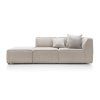 Rovná sedacia súprava HYDRA SOFA V1 béžová, produktový čelný pohľad na dlhý modul s voľnými vankúšmi na bielom pozadí.