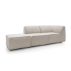 Rovný gauč HYDRA SOFA V1 béžový, šikmý pohľad spredu na dlhú zostavu s nízkym operadlom a modulovým členením