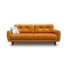 Rozkladacia pohovka SION SOFA v teplej horčicovej farbe, čelný pohľad na prešívané operadlo a sedák na bielom pozadí.