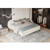 Krémová boxspring posteľ 140x200 RAIN, pohľad zošikma, v interiéri spálne