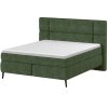 Čalúnená boxspring posteľ PEAK - zelená - moderné členené čelo - produktová fotografia