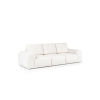 Gauč LEO SOFA 3 (1BL + 1 + 1BP) na bielom pozadí, šikmý pohľad na trojmiestnu pohovku s nízkou podnožou a čistými líniami