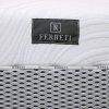 Matrac ELEANOR HYBRID Soft H2, detail bočnej etikety Feretti a 3D mriežky poťahu, pohľad zblízka.